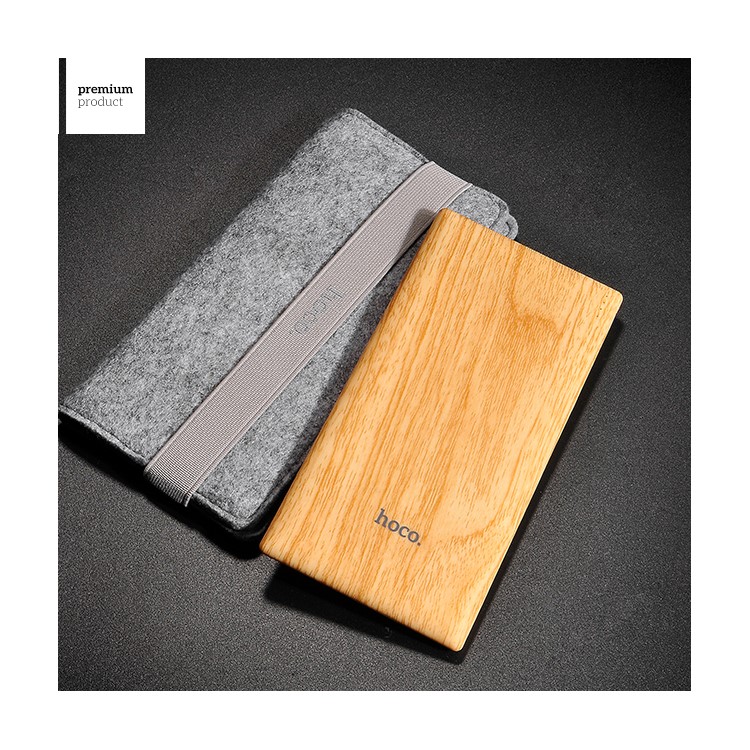 HOCO B10 7000mAh 2.1A Wood Pattern Portable Power Bank for iPhone iPad Samsung-6