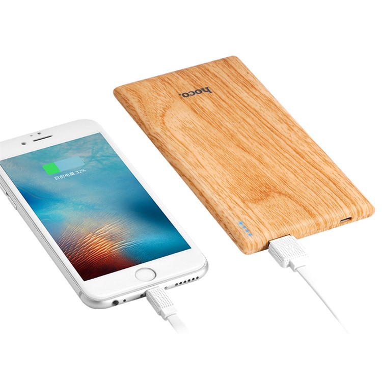 HOCO B10 7000mAh 2.1A Wood Pattern Portable Power Bank for iPhone iPad Samsung-7