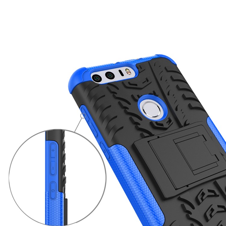anti-Lapsus PC + TPU Combo Shell mit Kickstand für Huawei Ehre 8 - Blau-3