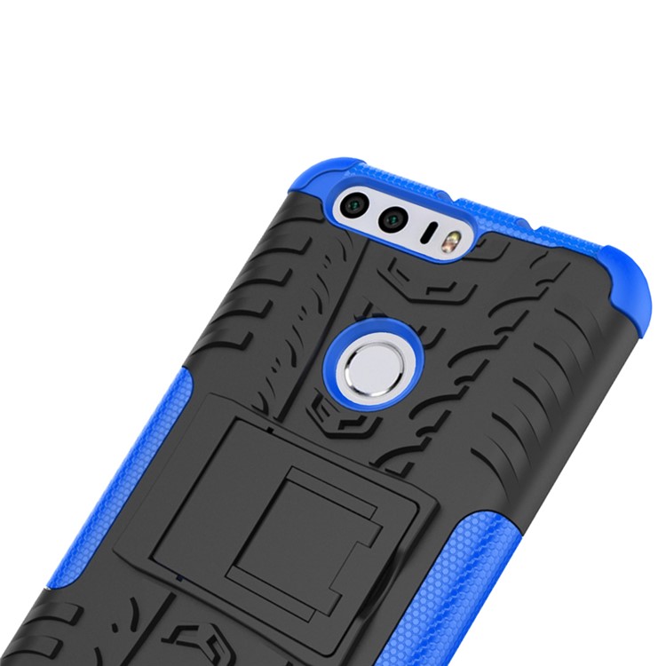 anti-Lapsus PC + TPU Combo Shell mit Kickstand für Huawei Ehre 8 - Blau-4