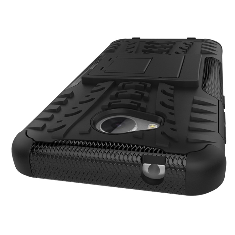 Anti-slip PC + TPU Hybrid Case with Kickstand for Huawei Y3 II / Y3II - Black-7