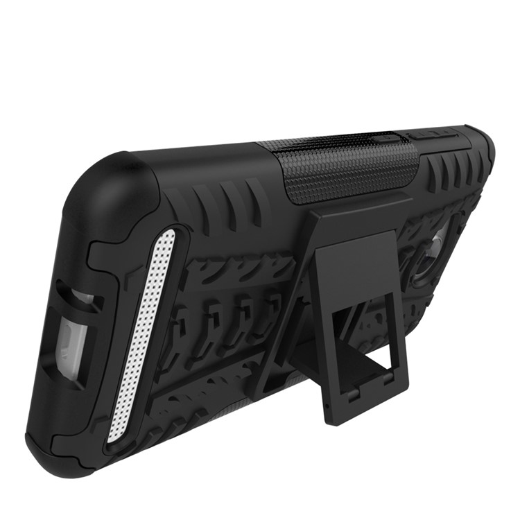 Anti-slip PC + TPU Hybrid Case with Kickstand for Huawei Y3 II / Y3II - Black-9
