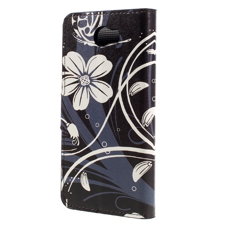 Patterned Wallet Leather Flip Case for Huawei Ascend Y511 - Butterfly Flower-2