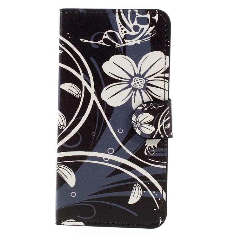 Patterned Wallet Leather Flip Case for Huawei Ascend Y511 - Butterfly Flower-3
