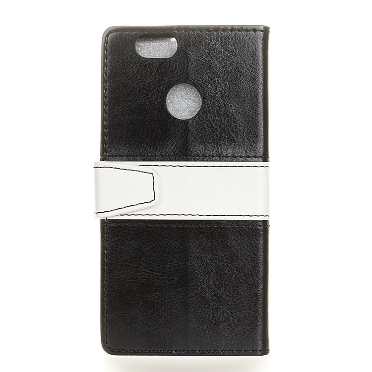 Crazy Horse Two-color Leather Wallet Case for Huawei nova - Black-2