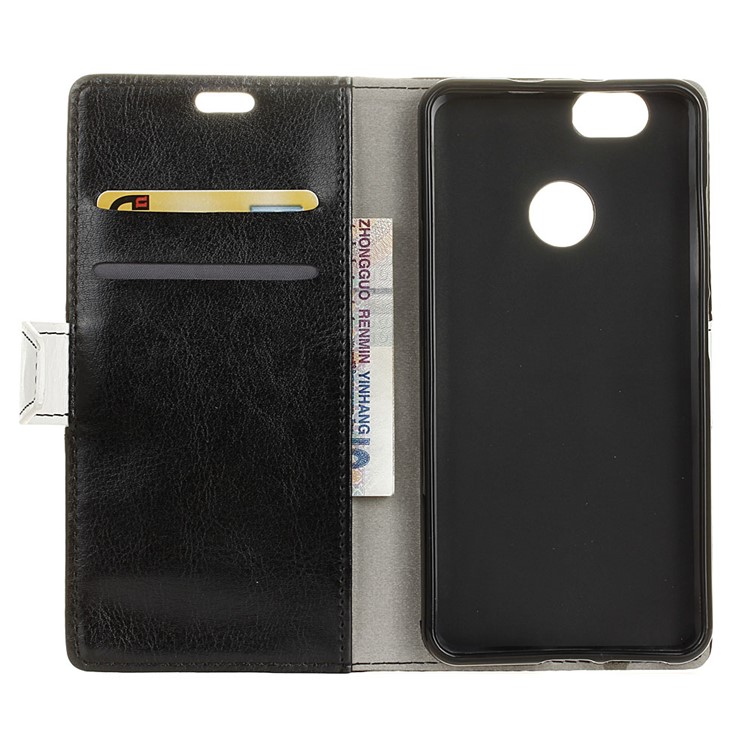 Crazy Horse Two-color Leather Wallet Case for Huawei nova - Black-3