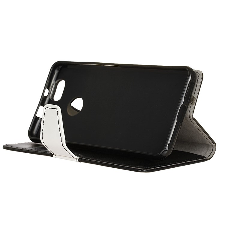 Crazy Horse Two-color Leather Wallet Case for Huawei nova - Black-4
