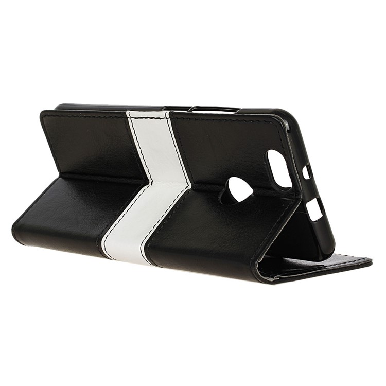 Crazy Horse Two-color Leather Wallet Case for Huawei nova - Black-5