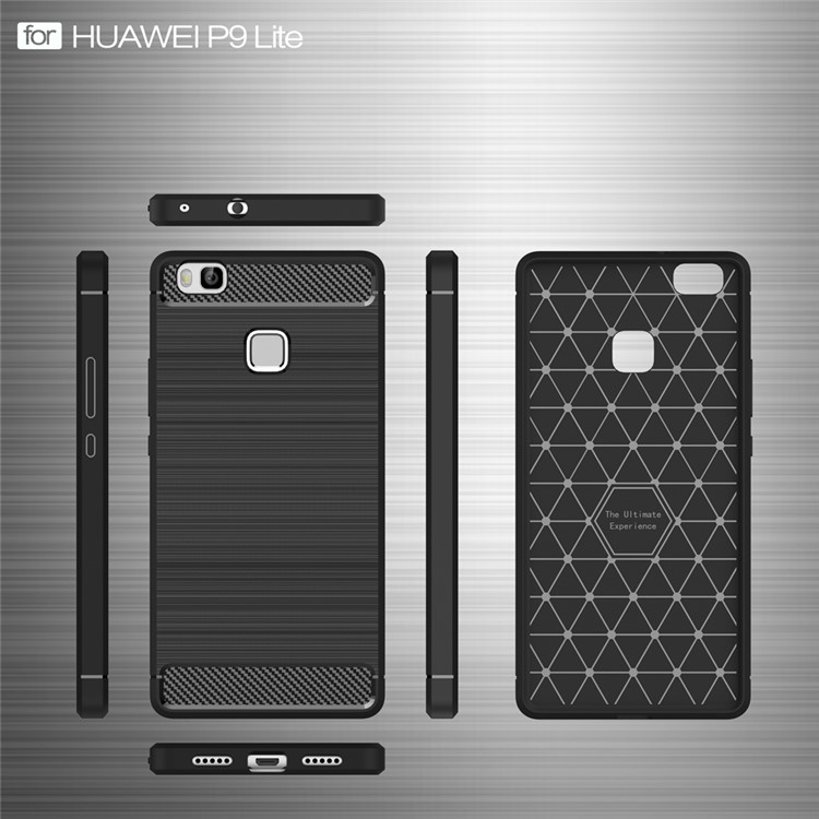 Carbon Fibre Brushed TPU Case for Huawei P9 Lite / G9 Lite - Black-6