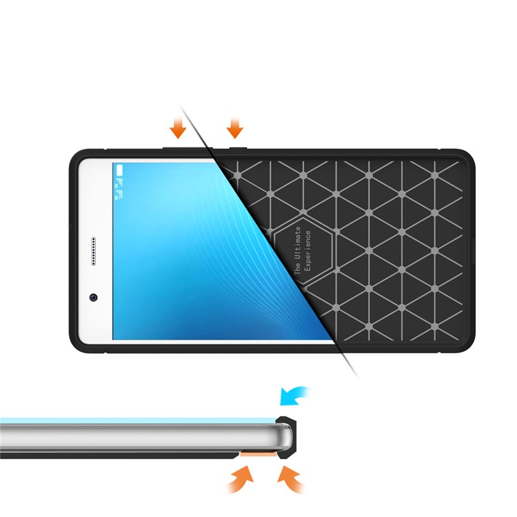 Carbon Fibre Brushed TPU Case for Huawei P9 Lite / G9 Lite - Black-7
