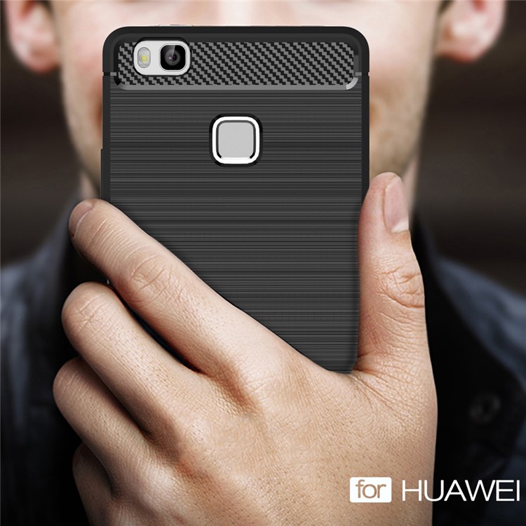 Carbon Fibre Brushed TPU Case for Huawei P9 Lite / G9 Lite - Black-8