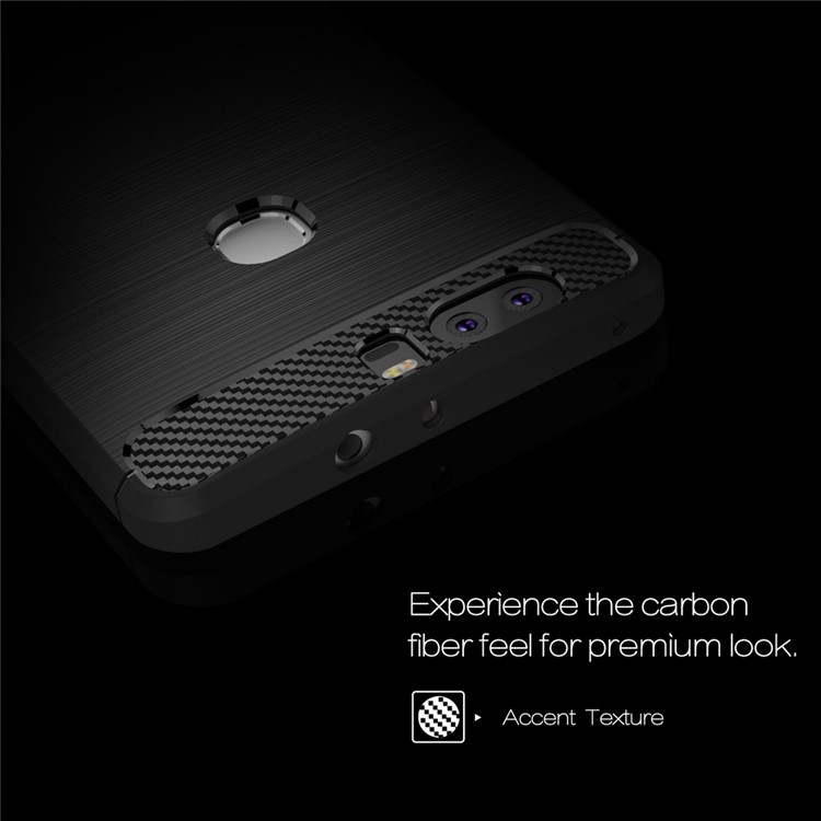 Carbon Fibre Brushed TPU Case for Huawei Honor V8 - Black-3