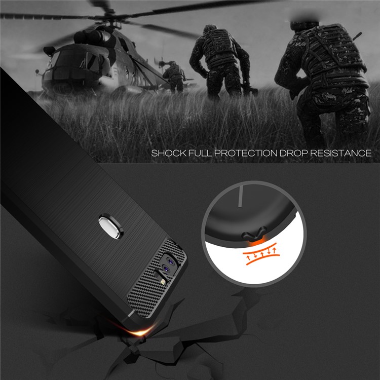 Carbon Fibre Brushed TPU Case for Huawei Honor V8 - Black-5