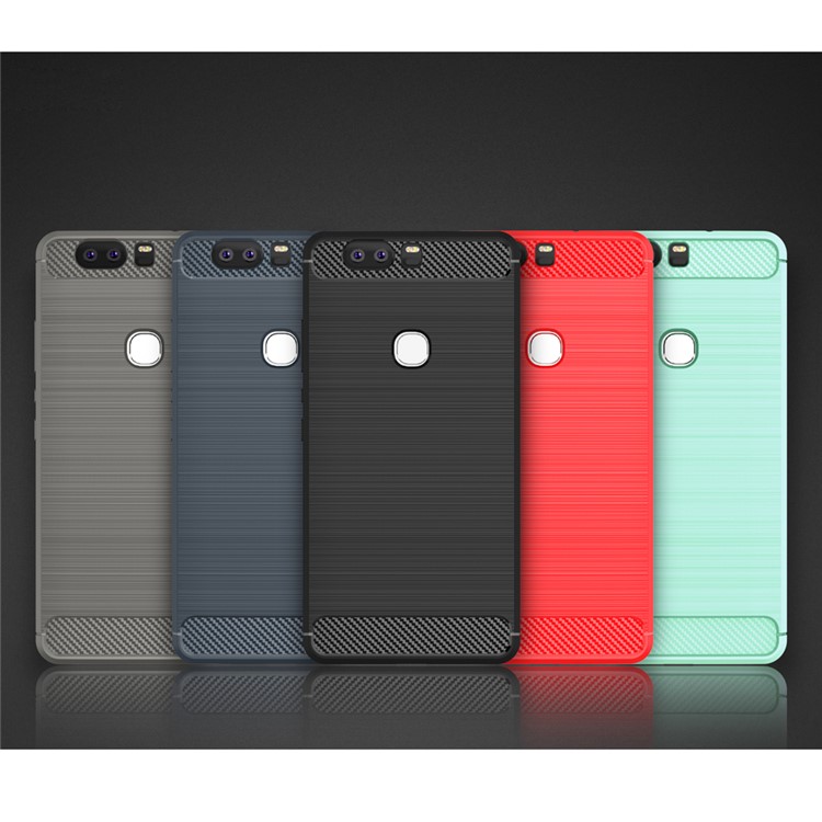 Carbon Fibre Brushed TPU Case for Huawei Honor V8 - Black-9