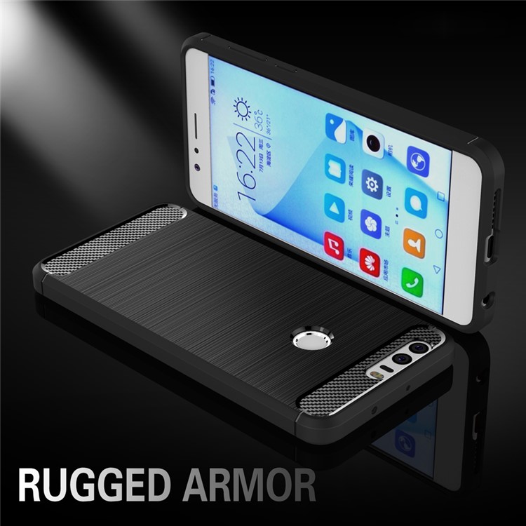 Carbon Fibre Brushed TPU Case for Huawei Honor 8 - Black-2