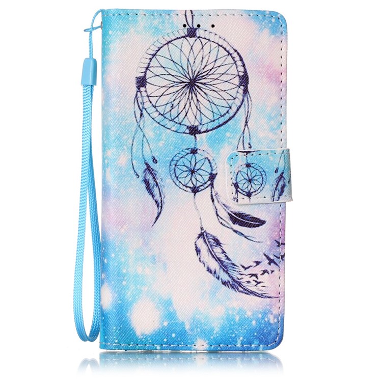 Pattern Printing Leather Wallet Stand Case for Huawei P9 Lite / G9 Lite with Wrist Strap - Dream Catcher-1