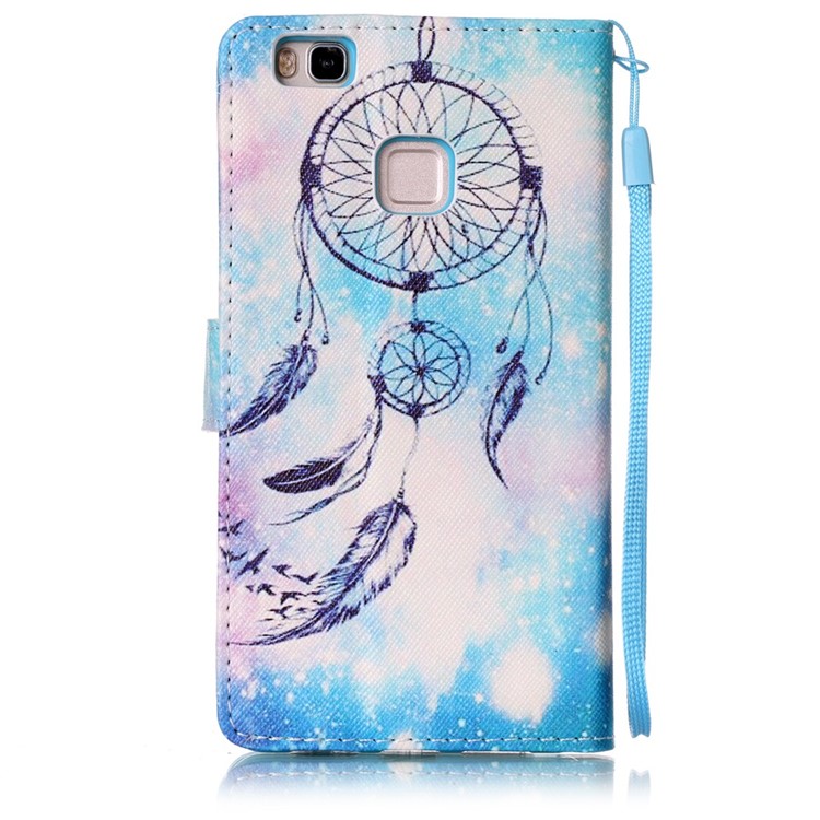 Pattern Printing Leather Wallet Stand Case for Huawei P9 Lite / G9 Lite with Wrist Strap - Dream Catcher-2