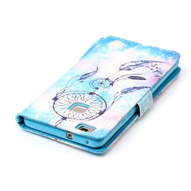 Pattern Printing Leather Wallet Stand Case for Huawei P9 Lite / G9 Lite with Wrist Strap - Dream Catcher-5