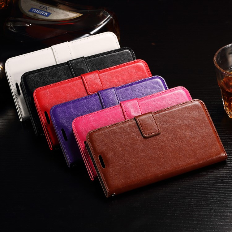 Crazy Horse Wallet Leather Stand Case for Y5II / Y5 II - Black-2
