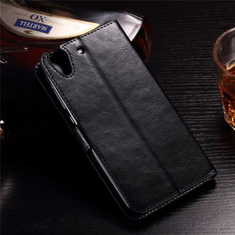 Crazy Horse Leather Wallet Case for Huawei Y6II / Honor 5A - Black-2
