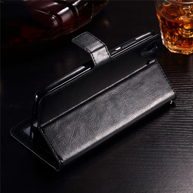 Crazy Horse Leather Wallet Case for Huawei Y6II / Honor 5A - Black-3