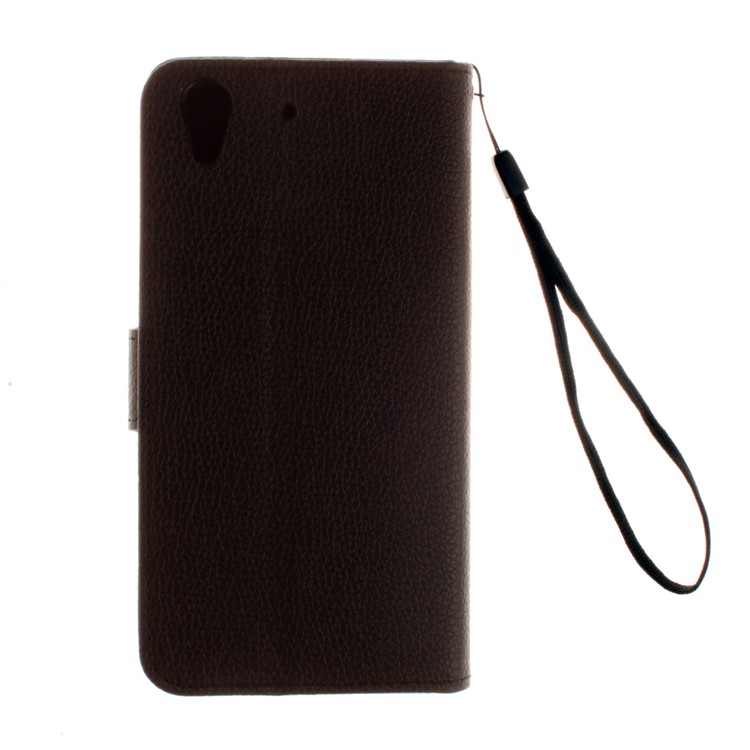 Litchi Texture Leather Wallet Case for Huawei Y6II / Honor 5A with Hand Strap - Black-3