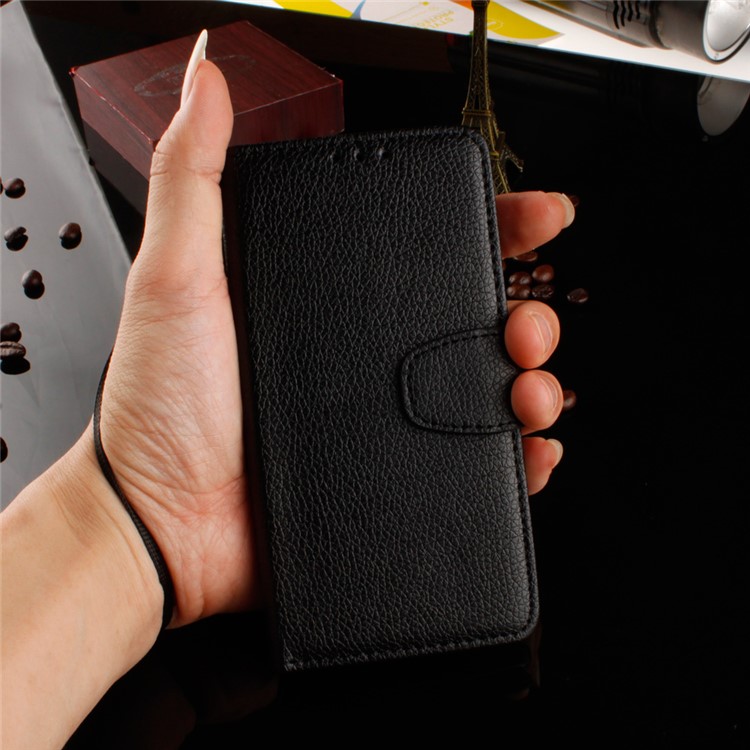 Litchi Skin Leather Wallet Case for Huawei Y3 II / Y3II - Black-10