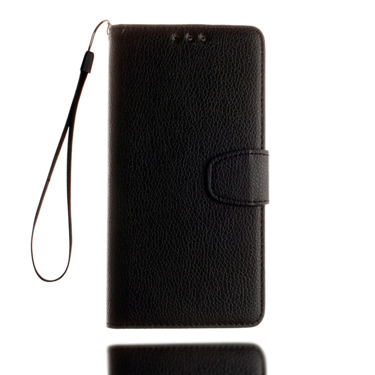 Litchi Skin Leather Wallet Case for Huawei Y3 II / Y3II - Black-2