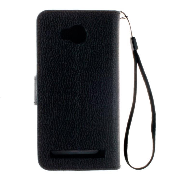 Litchi Skin Leather Wallet Case for Huawei Y3 II / Y3II - Black-3