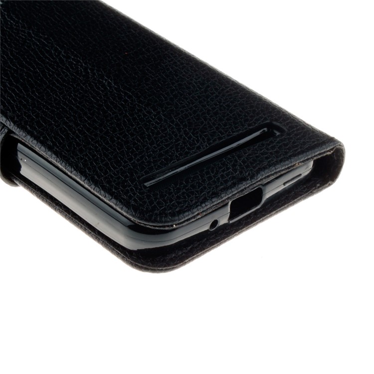 Litchi Skin Leather Wallet Case for Huawei Y3 II / Y3II - Black-4