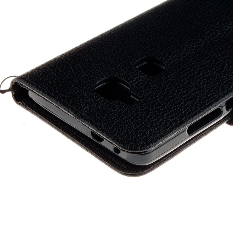 Lychee Texture Leather Wallet Case for Huawei Honor Play 5X / Honor 5X - Black-5