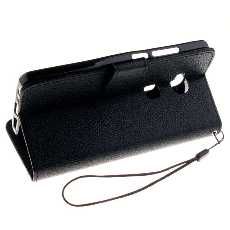 Lychee Texture Leather Wallet Case for Huawei Honor Play 5X / Honor 5X - Black-6