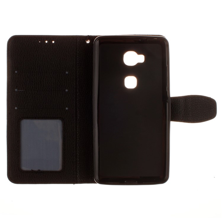 Lychee Texture Leather Wallet Case for Huawei Honor Play 5X / Honor 5X - Black-9