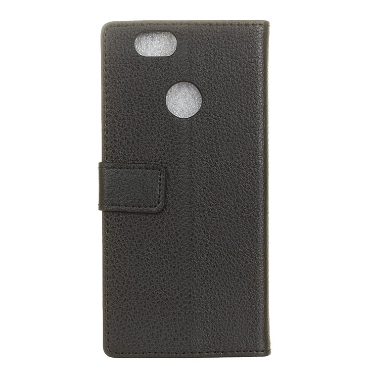 Litchi Skin Leather Wallet Case for Huawei nova - Black-2