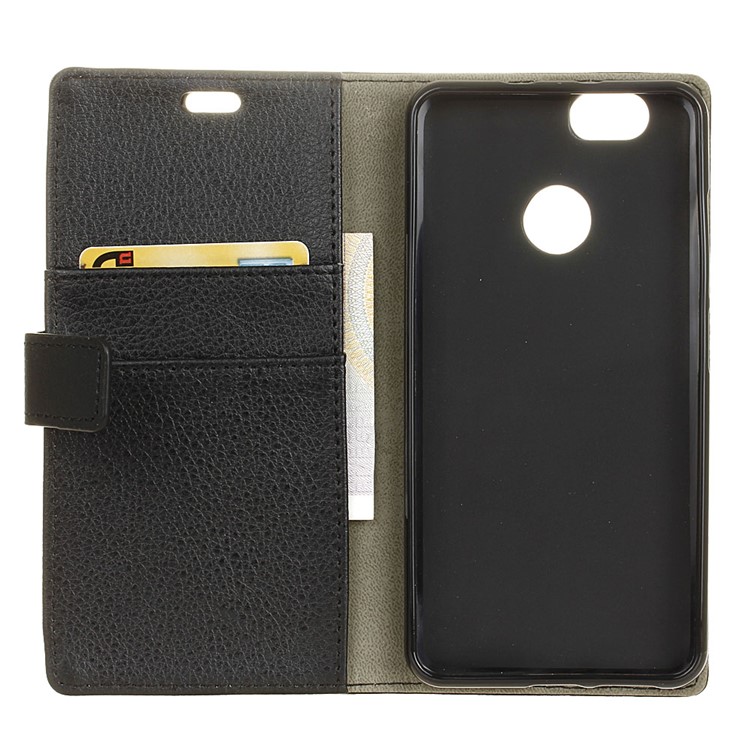 Litchi Skin Leather Wallet Case for Huawei nova - Black-4