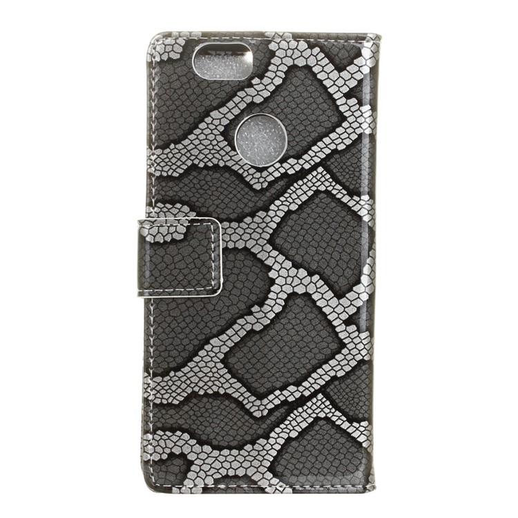 For Huawei nova Snake Pattern Stand Wallet Leather Phone Case - Grey-2
