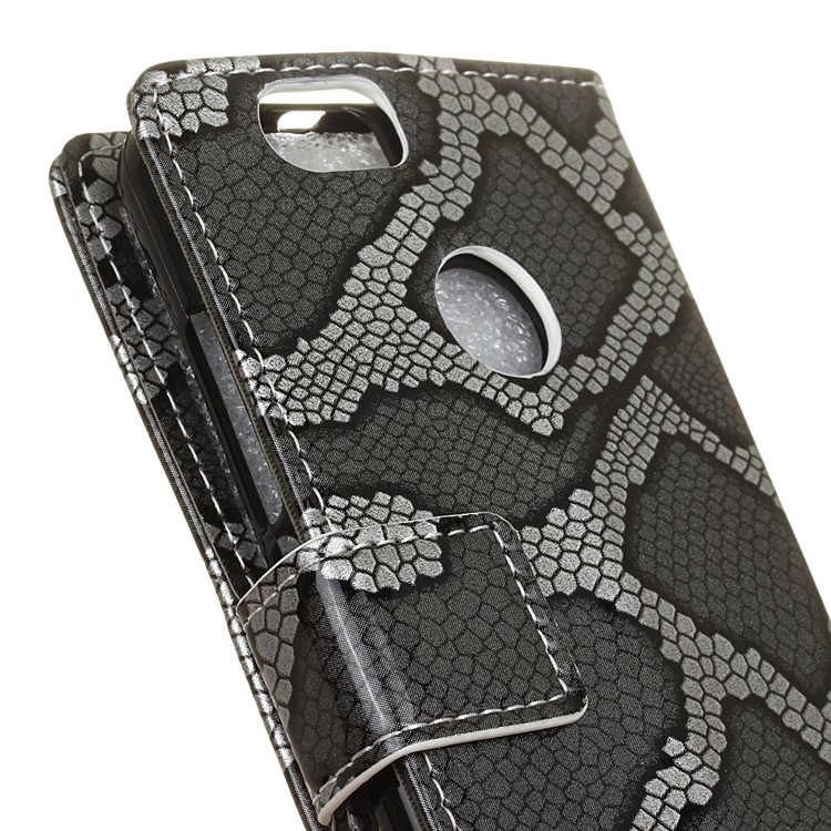For Huawei nova Snake Pattern Stand Wallet Leather Phone Case - Grey-3