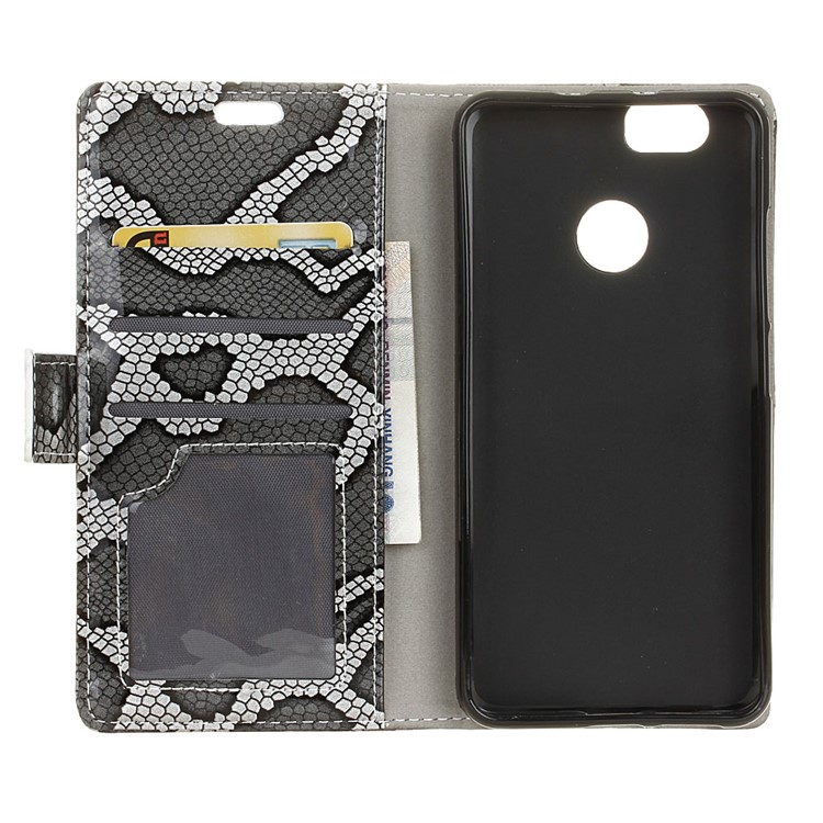 For Huawei nova Snake Pattern Stand Wallet Leather Phone Case - Grey-4