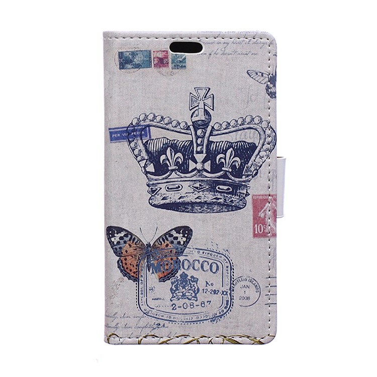 PU Leather Wallet Stand Flip Case for Huawei Nova - Crown Butterfly Eiffel Tower-1