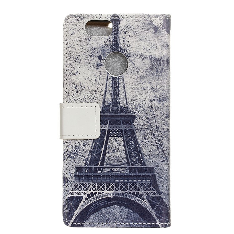 PU Leather Wallet Stand Flip Case for Huawei Nova - Crown Butterfly Eiffel Tower-2