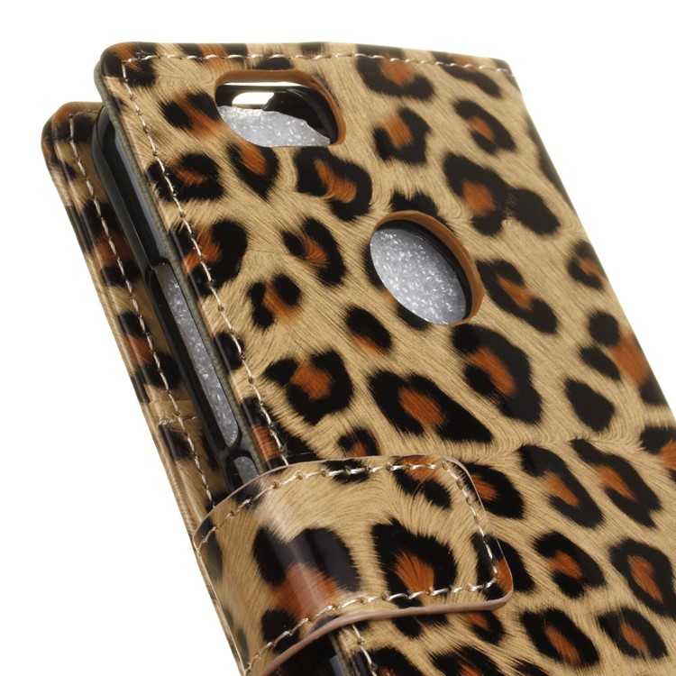 For Huawei nova Glossy Leopard Wallet Leather Case Cover with Stand-3