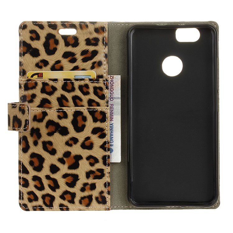 For Huawei nova Glossy Leopard Wallet Leather Case Cover with Stand-4