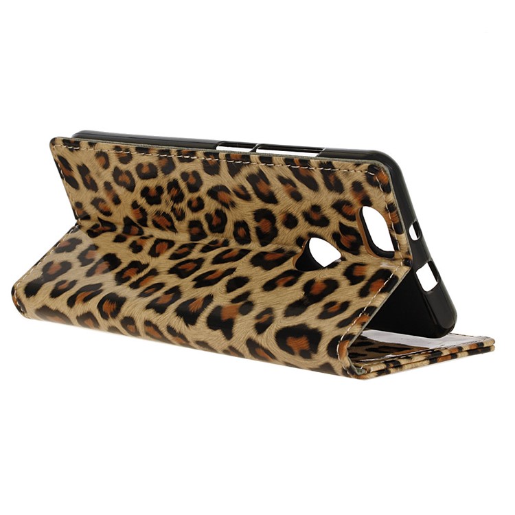 For Huawei nova Glossy Leopard Wallet Leather Case Cover with Stand-6