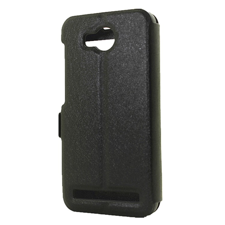 Silk Texture Dual View Window Leather Case for Huawei Y3 II / Y3II - Black-3