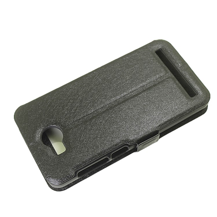 Silk Texture Dual View Window Leather Case for Huawei Y3 II / Y3II - Black-7