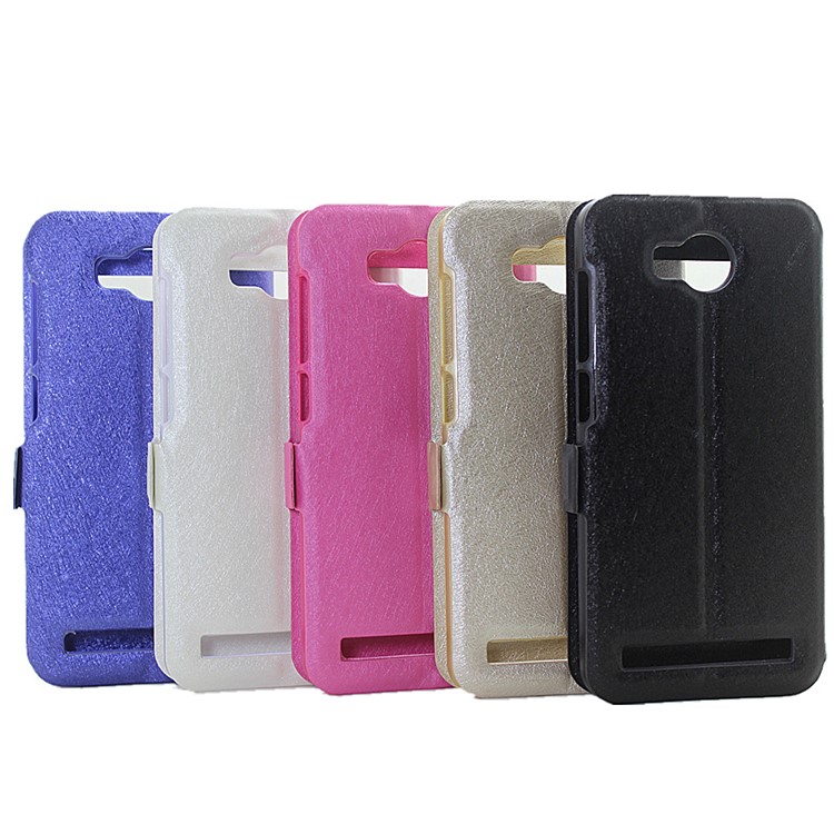 Silk Texture Dual View Window Leather Case for Huawei Y3 II / Y3II - Black-9