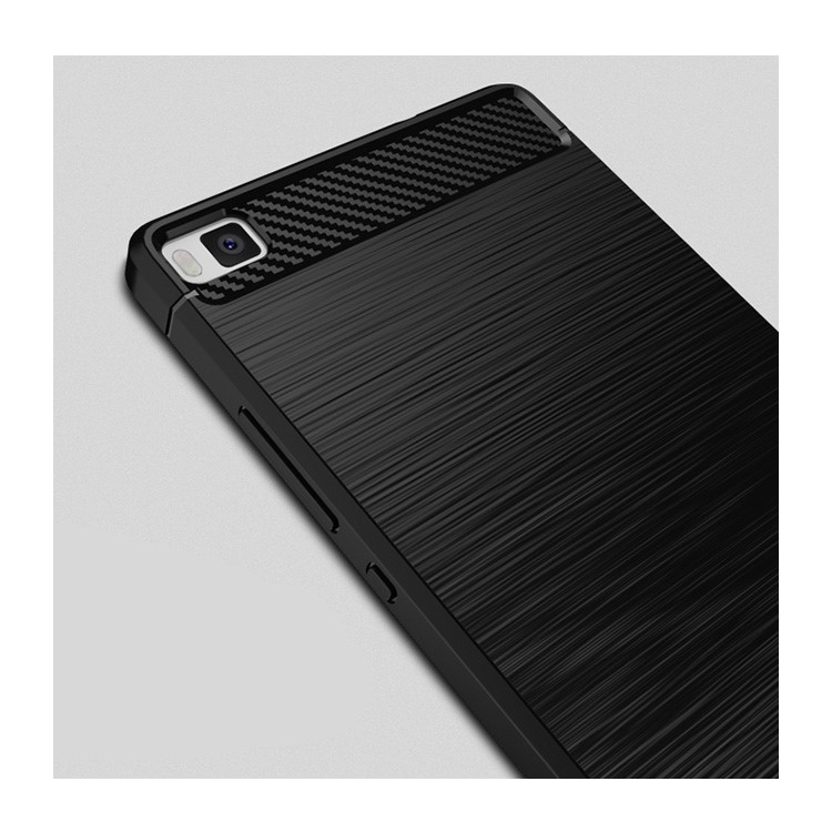 IPAKY Brushed TPU Phone Case for Huawei Ascend P8 - Black-3