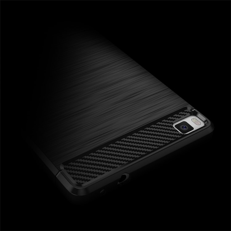 IPAKY Brushed TPU Phone Case for Huawei Ascend P8 - Black-4
