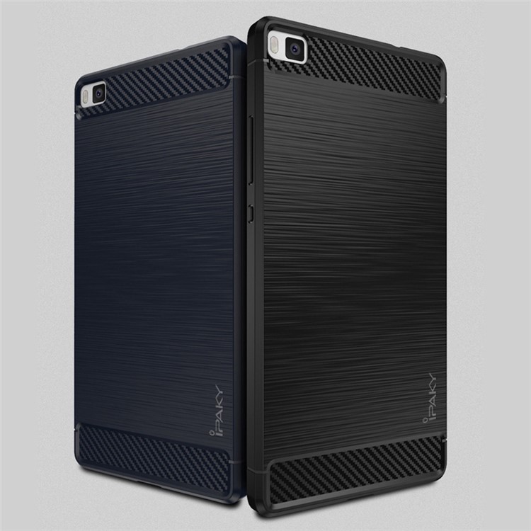 IPAKY Brushed TPU Phone Case for Huawei Ascend P8 - Black-6