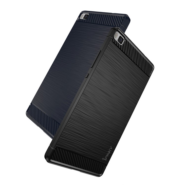 IPAKY Brushed TPU Phone Case for Huawei Ascend P8 - Black-7